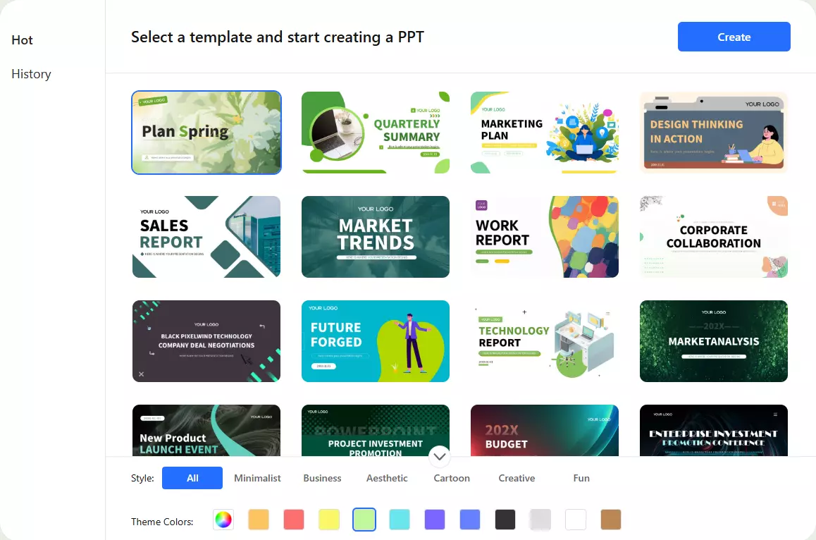 Choose your slides template